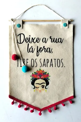 Flâmula Decorativa de Parede ou Porta (Frida Kahlo) - Feltro - Usado