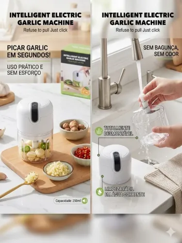 Mini Processador Elétrico de Alho