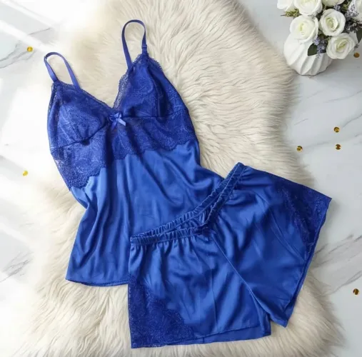Pijama renda preto