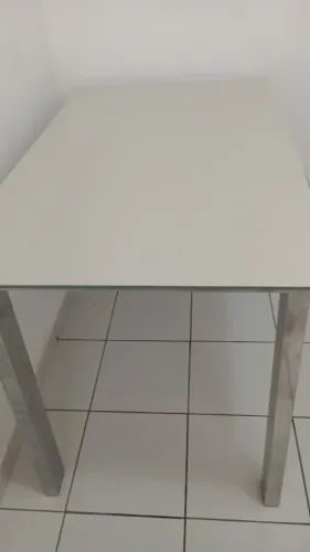 Mesa aluminio tampo de vidro