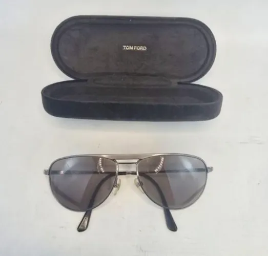 Óculos de sol aviador grife Tom Ford original com case masculino 