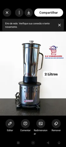 Liquidificador Industrial 2L Baixa rotação Líquidos Pesados e Densos 220V