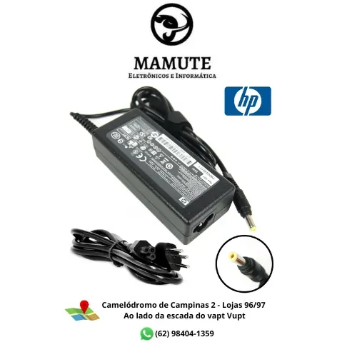 Fonte CarregadorNotebook Hp Pavilion 18.5v 3.5a Pino Fino Plug Amarelo