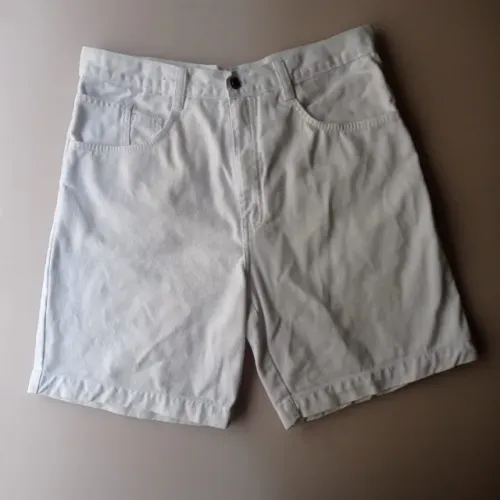 Bermuda calção masculina sarja vintage - 44 - nexus branca 100% algodão - anos 90