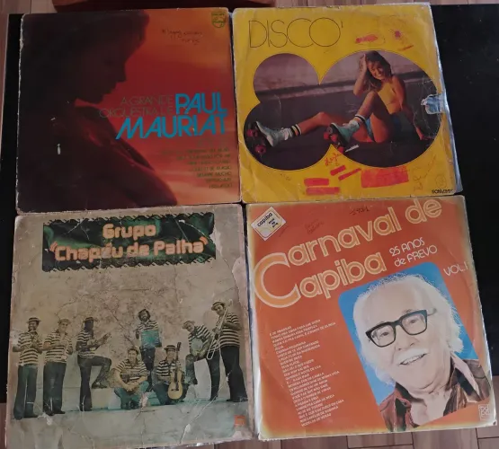 4 discos variados , chorinho, românticas, discoteque... (Vinil, LP)