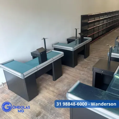 Balcão caixa checkout de supermercado