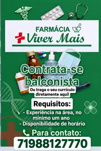 Vaga Balconista Farmácia