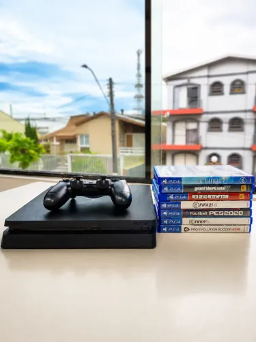 Ps4 Slim 1tb + 7 Jogos Físicos + 1 Controle - Excelente Estado
