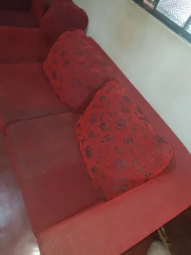 Sofá de canto vermelho
