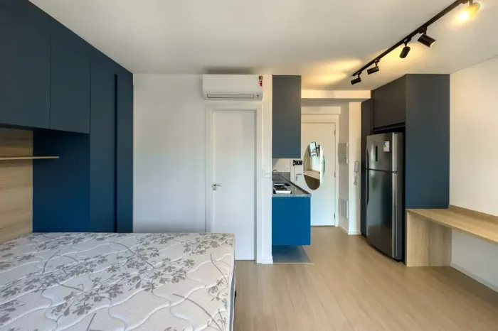 Apartamento mobiliado para locação na Vila Nova Conceição 27 m², conforto e excelente loc