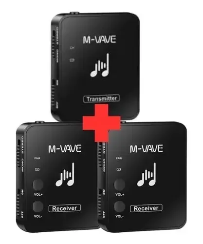 Monitor De Palco Sem Fio Retorno Mvave Wp10 Transmissor + 2 Receptores