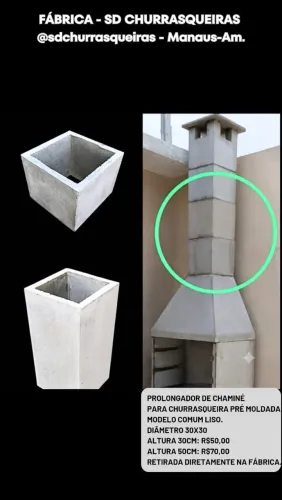 Churrasqueira - Prolongador de chaminé de concreto