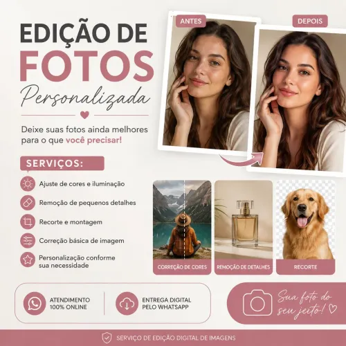 Edição de Fotos profissional e personalizada;