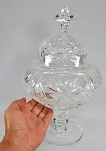 conjunto de Compoteira e tacas de cristal argentino 