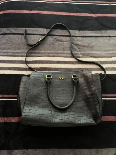 Bolsa em couro grande croco