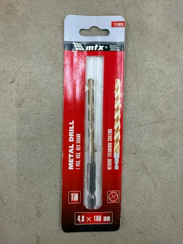 Broca 4,8 mm Nitreto de Titânio MTX Pacote 10 pçs
