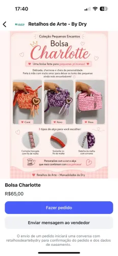 Bolsa Infantil em Crochê