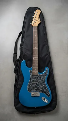 Guitarra Waldman Stratocaster Azul (NOVA / NUNCA USADA) + Capa / Case Via Som