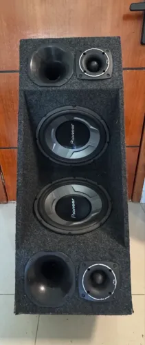 Caixa Trio Dupla 02 Subs 12 Pioneer + 2 Driver + 2 Tweeter