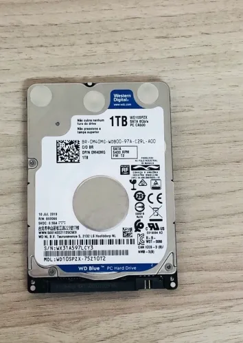 HD de 1TB nootbook/pc (trocou em memória ram)