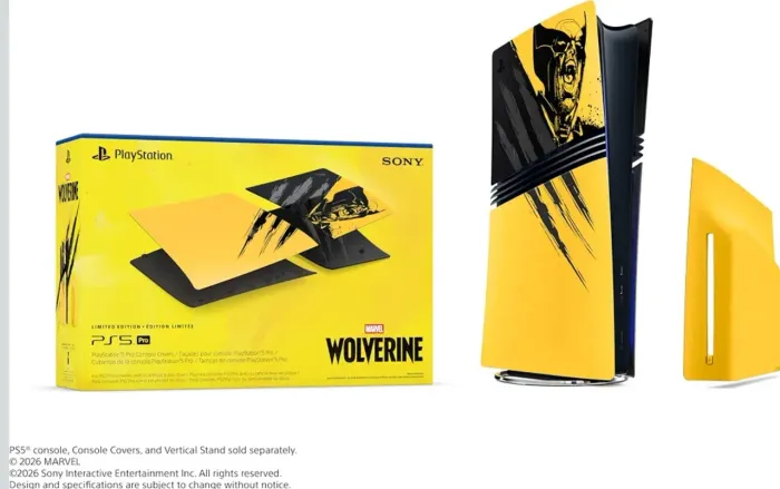 Tampas do console PlayStation®5 Pro - Edição Limitada Amarelo Marvel's Wolverine