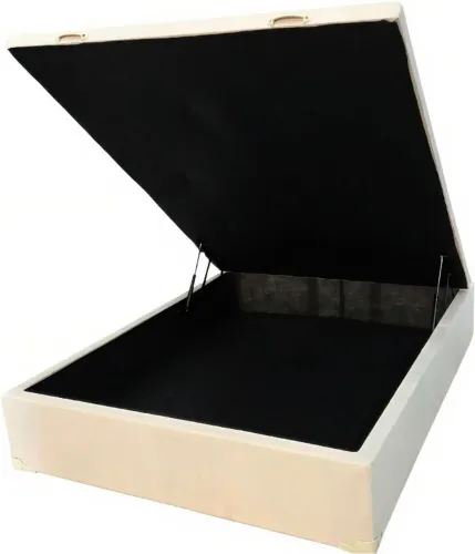   Cama Base Box Baú Viúva Bege Claro