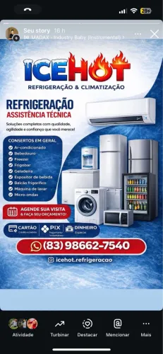 Serviços de refrigeração conserto de eletrodomésticos assistência técnica 