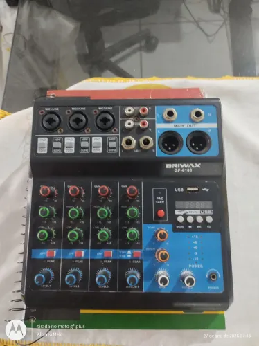 Mesa de som 4 canais usb e bluetooth