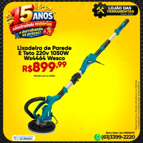 Lixadeira de Parede e Teto 1050W WS4464 220V Wesco