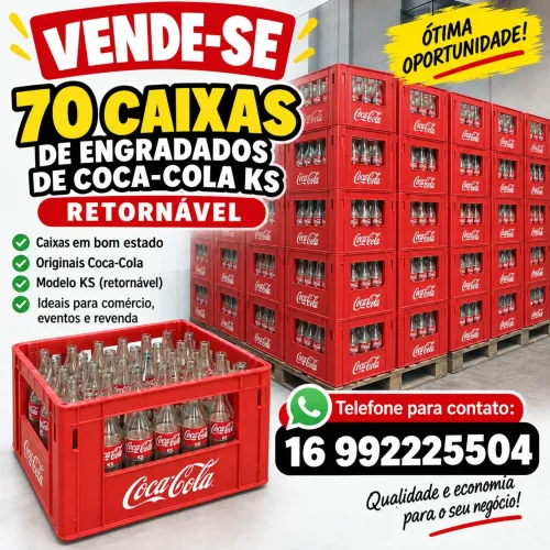Vendo 70 Caixas de engradados de Coca cola KS.
