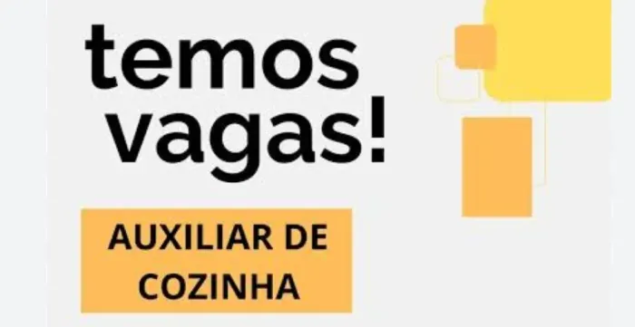 Ofertamos vagas auxiliar de cozinha 
