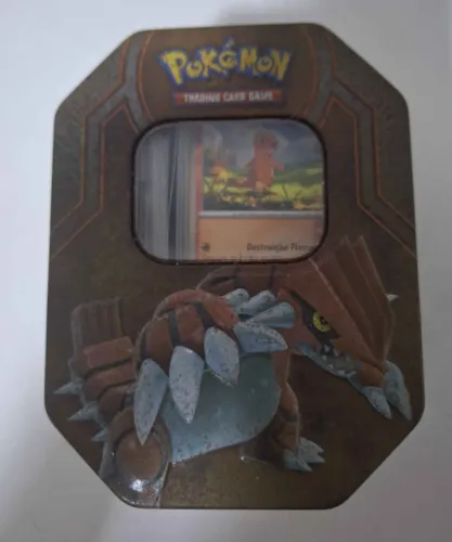 Pokémon TCG - Lata Metálica Lendas de Hoenn (Groudon) + Cartas Bulk