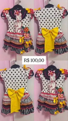 Vestido de São João tamanho 2/4 anos
