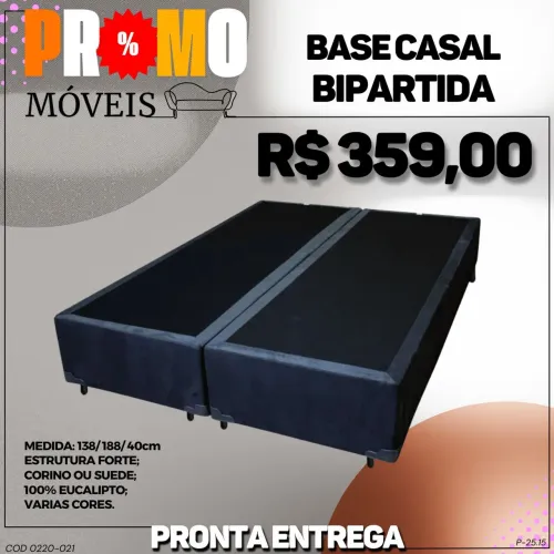 Base cama casal bipartida