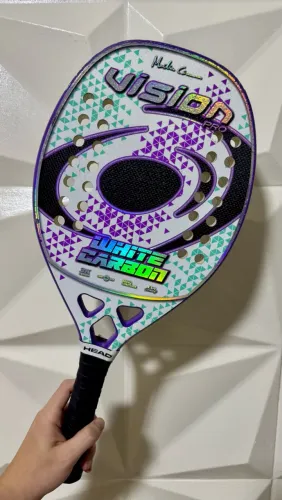 Raquete Vision White Carbon Beach Tennis