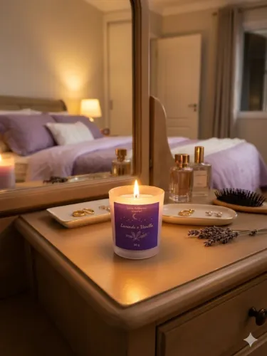 Vela Aromática Artesanal Lavanda e Baunilha de Cera de Coco 50 g