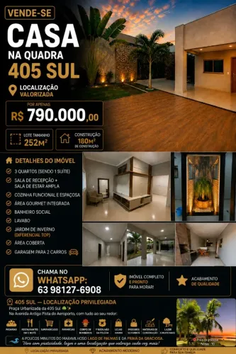 ? Casa à venda na 405 Sul 