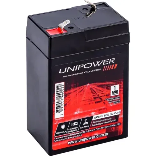 BATERIA SELADA UNIPOWER 6V 4,5AH UP645 SEG