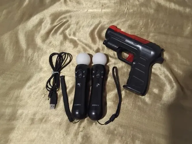 Kit Ps Move Sony 2 Controles Bastão + Gun