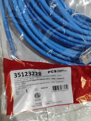 Cabo Patch Cord Furukawa Cat6 Gigalan 20m