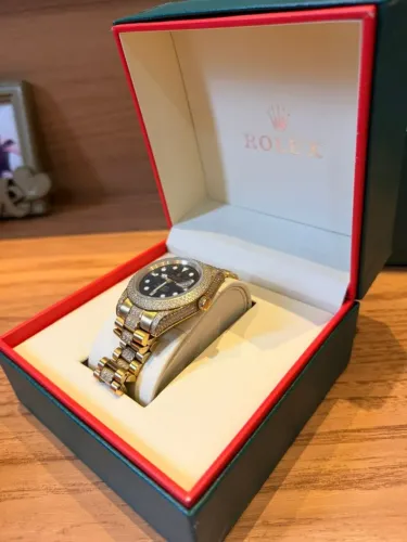 Relógio Rolex Submariner Ouro Cravejado Pulseira President