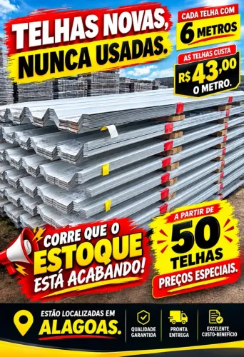 Telhas gauvalumes e conteineres