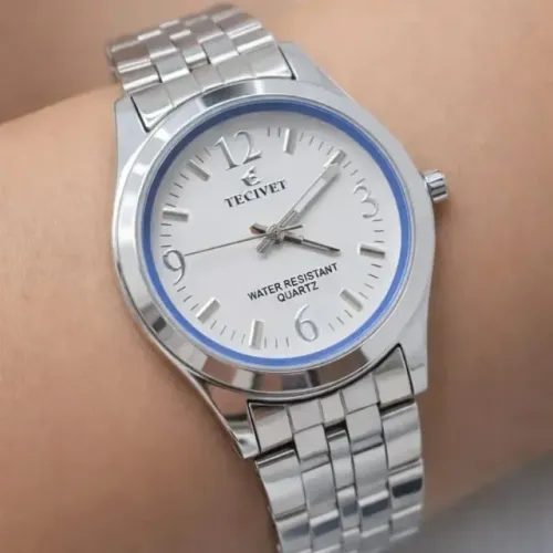 PRESENTE - Relógio Feminino Prateado Social Elegante