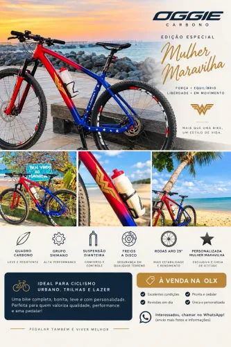 Bicicleta Oggi Carbono Aro 29 - Personalizada Mulher-Maravilha