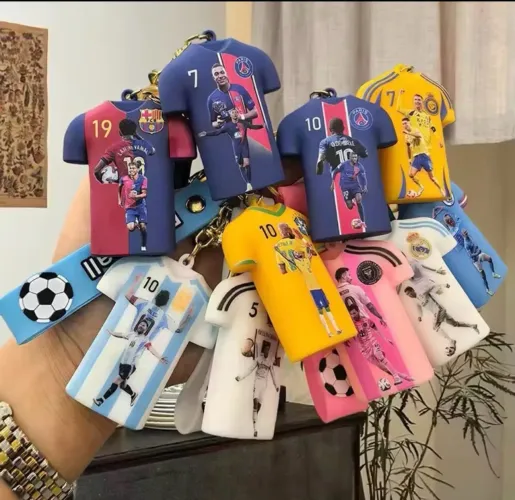 Chaveiros futebol melhores jogadores Real Madri, CR7, Neymar, Mbappe.