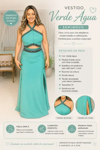 VESTIDO LONGO COM DETALHE EM PEDRARIA
