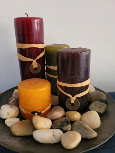 Conjunto de Velas Importada com prato de ferro