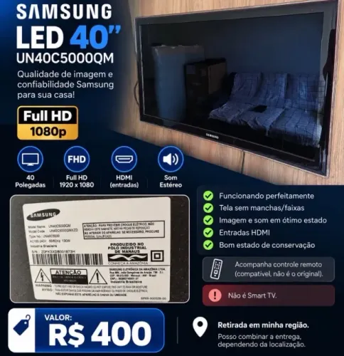 TV 40 polegadas Samsung LED