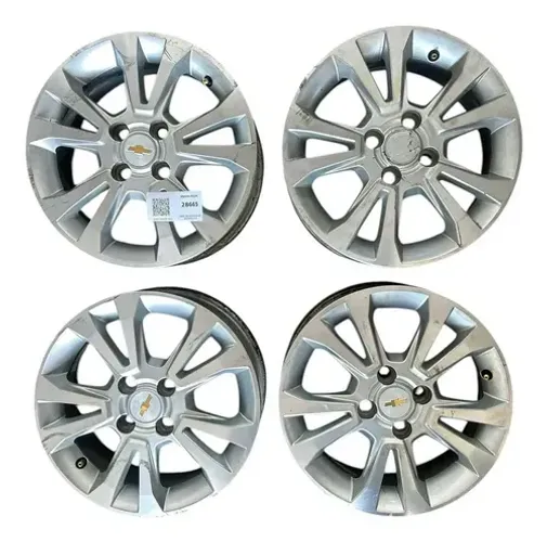 Jogo De Roda R15 4x100 Chevrolet Prisma Onix Furaçao 4x100 Prata