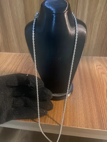 Cordão baiano 3mm 70 cm prata
